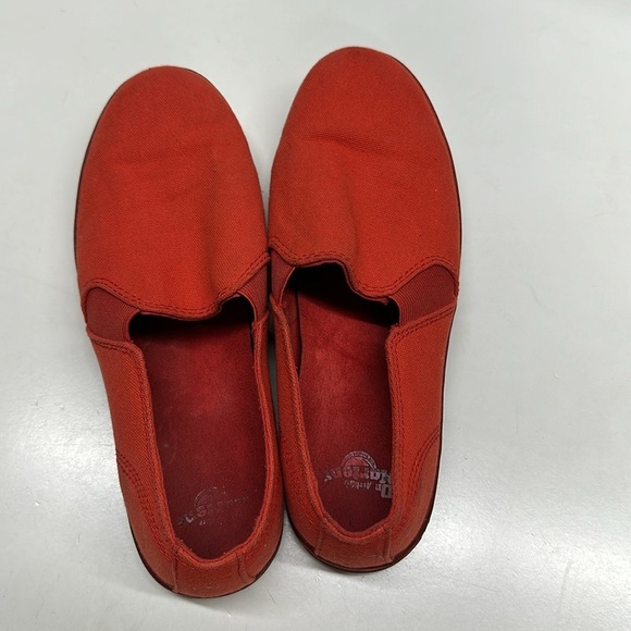 Dr Martens Finchley Slip On Sneakers Canvas Shoes Docs Shoe Red Women's Size 8 - Picture 6 of 11